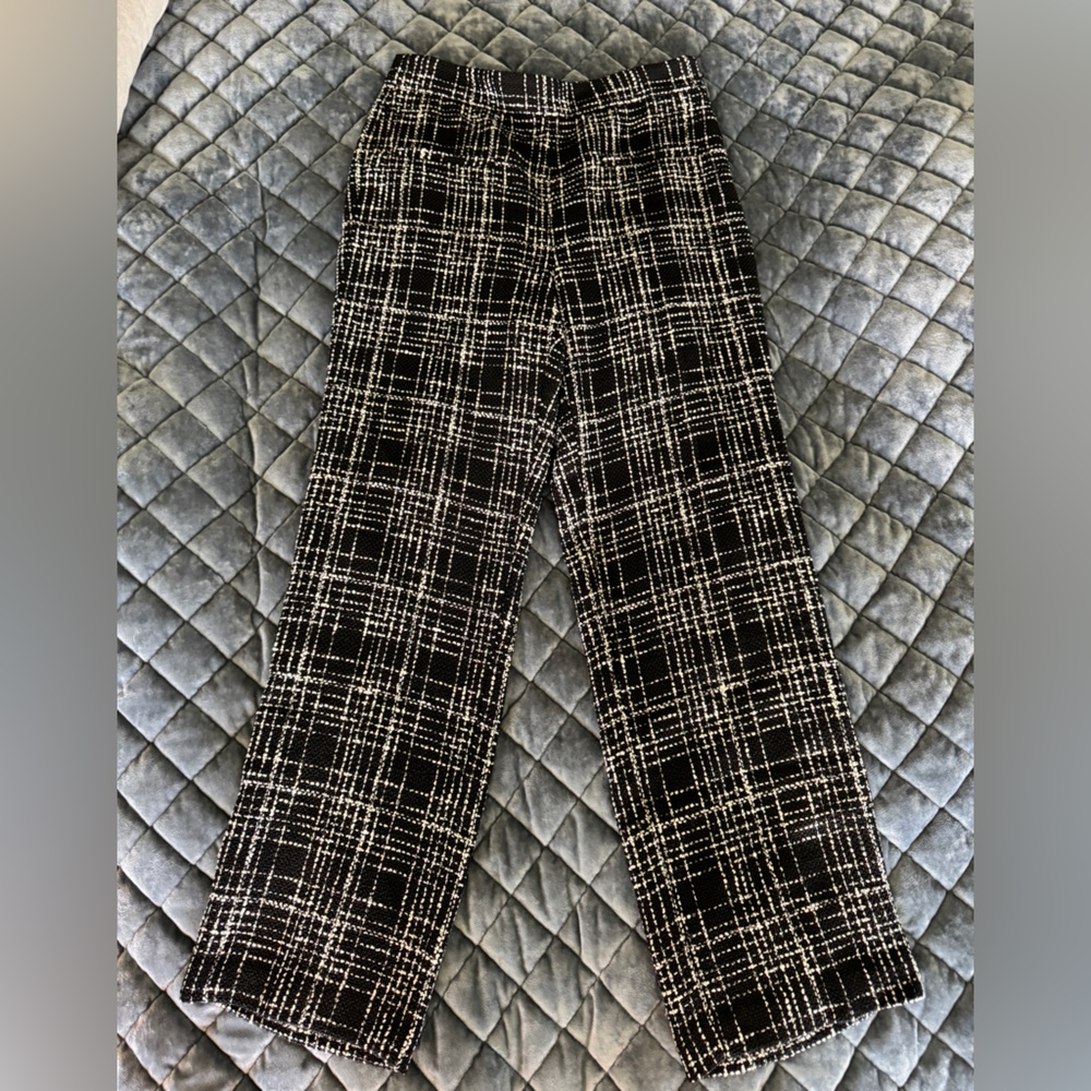Zara Black and White Tweed Pants